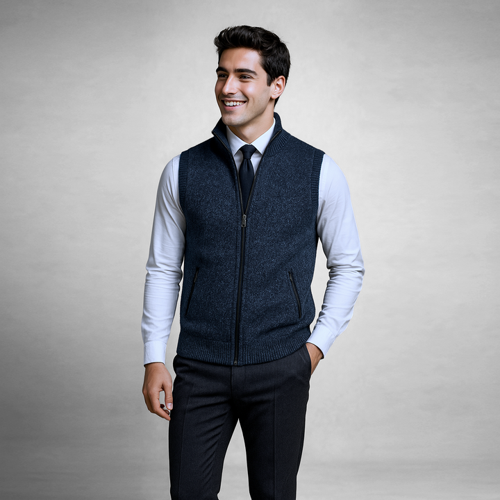 BRANDON – SMART ZIP-UP KNIT VEST