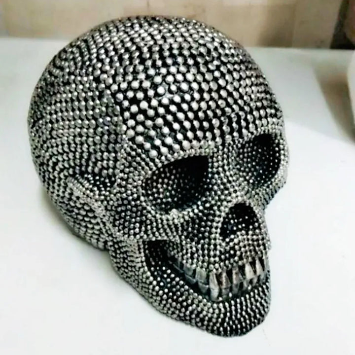 BowLift | BUF Large Silver/Gold Skull Statue Resin Craft Decorative Ornaments Halloween Decoration Sculpture Home Decor Figures