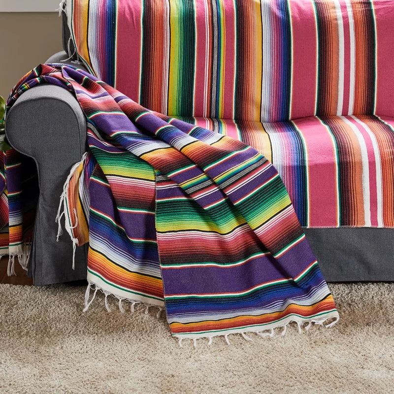 Azura | Boho Vibrant Mexican Serape Blanket