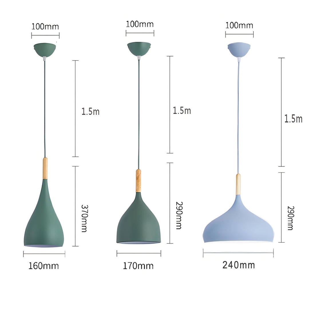 BowLift | Talon - Modern Drop-Shaped Wooden Pendant Light Scandinavian Ceiling Light