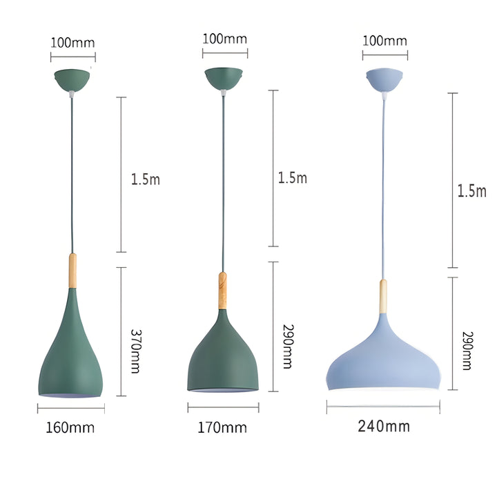 BowLift | Talon - Modern Drop-Shaped Wooden Pendant Light Scandinavian Ceiling Light