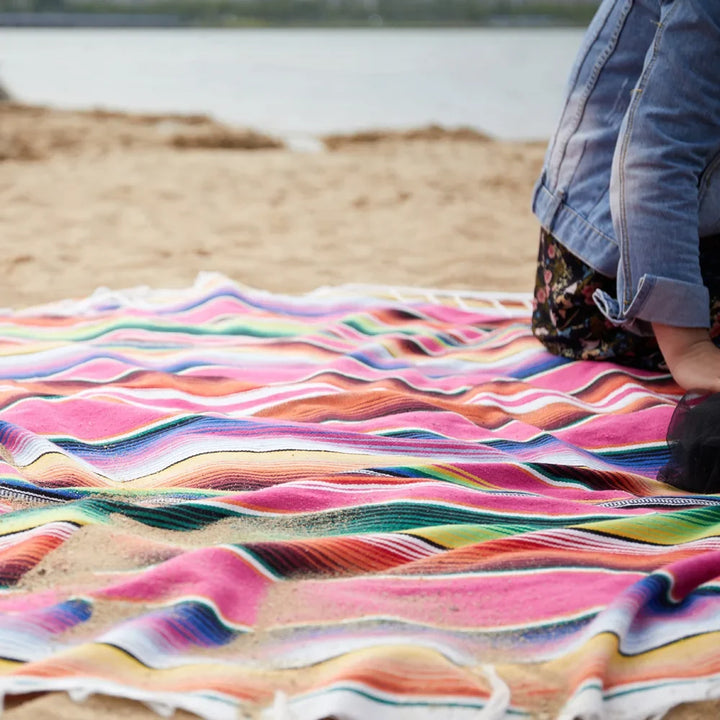 Azura | Boho Vibrant Mexican Serape Blanket