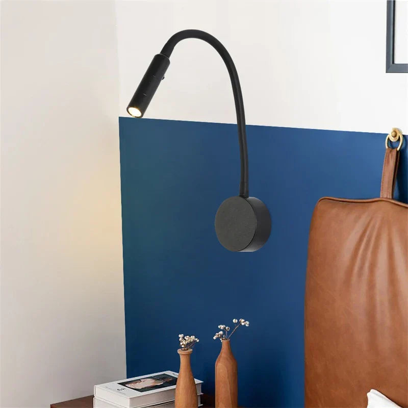 BowLift | Modern Flexible LED Reading Wall Lamp with Switch for Bedroom and Study - 1W/3W