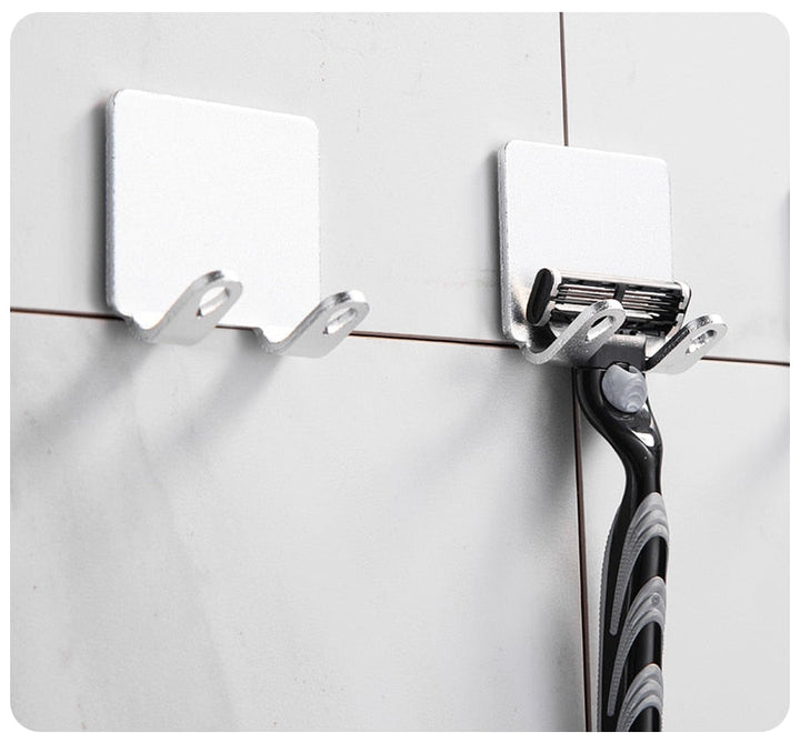 BowLift | Punch-free Razor Holder Storage Hook (1/2/3 Pieces) - Wall Mounted Men's Razor Shelf for the Bathroom