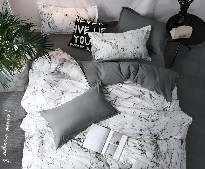 BowLift | Luxury 3-Piece Bedding Set with Marble Print