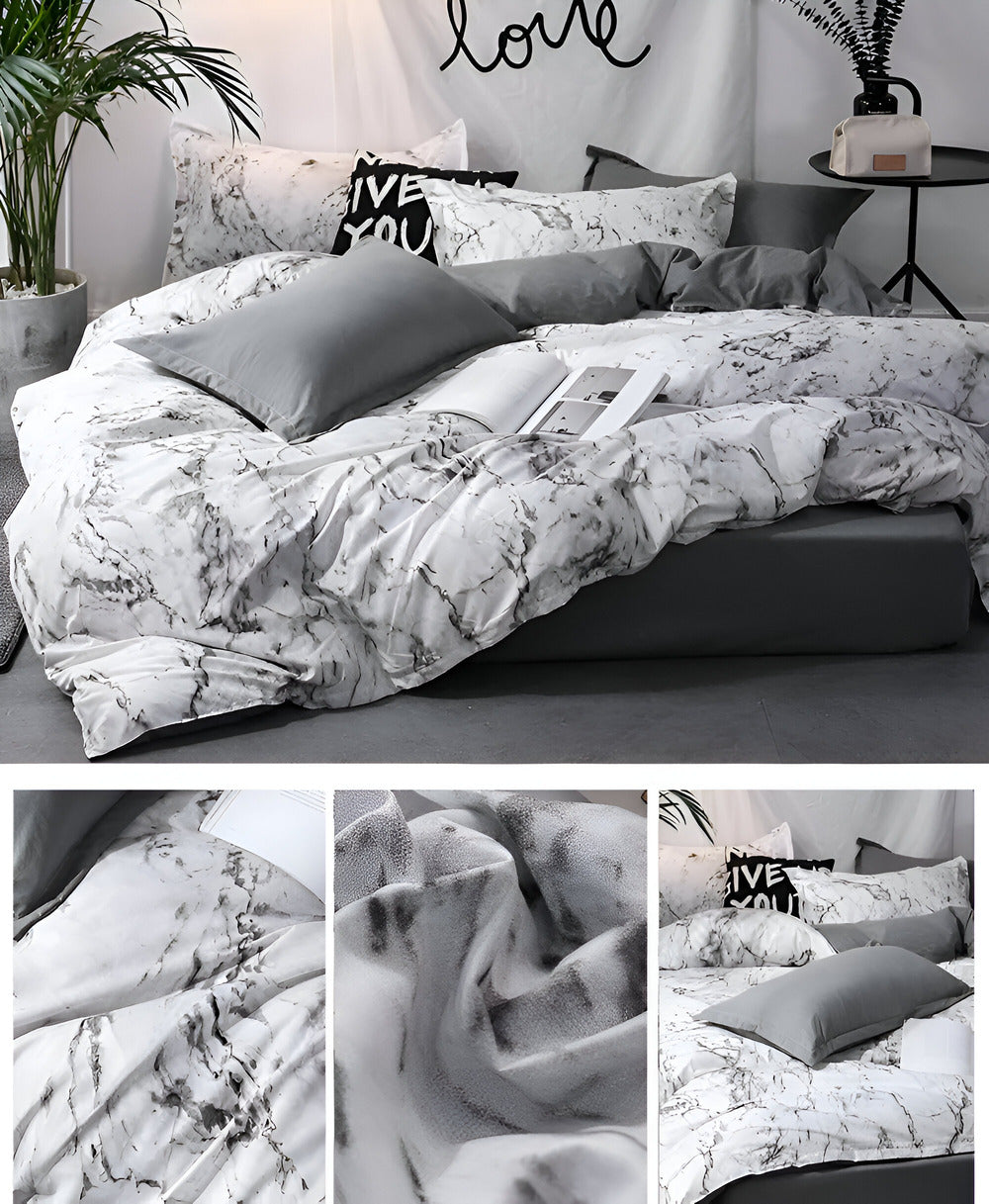 BowLift | Luxury 3-Piece Bedding Set with Marble Print