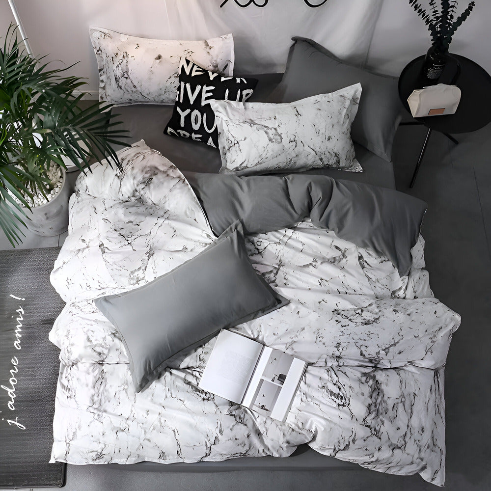 BowLift | Luxury 3-Piece Bedding Set with Marble Print
