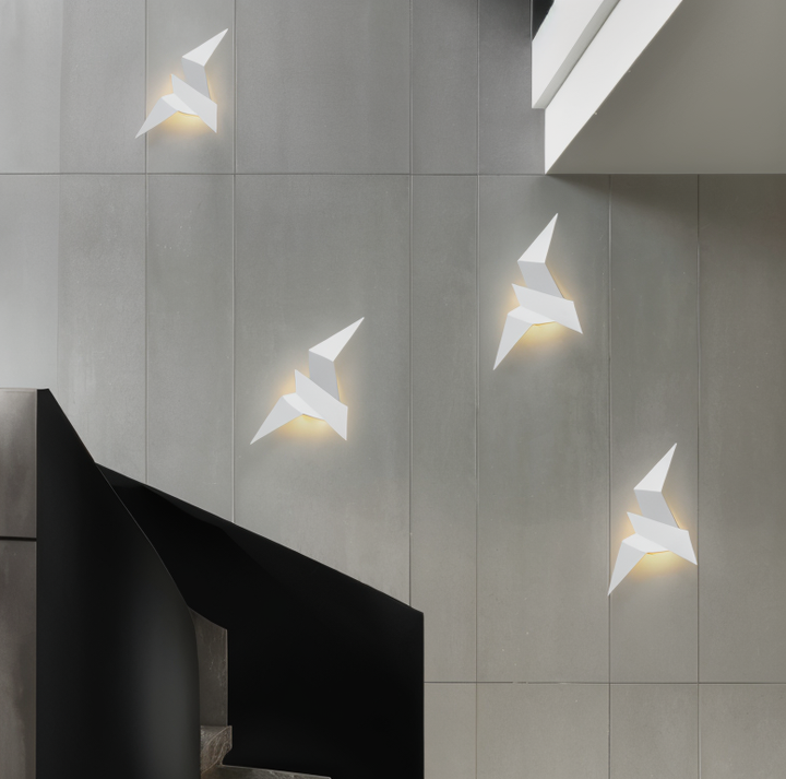BowLift | OriTori Wall Light - Geometric Origami Bird Wall Light - Japanese Style Wall Light Design
