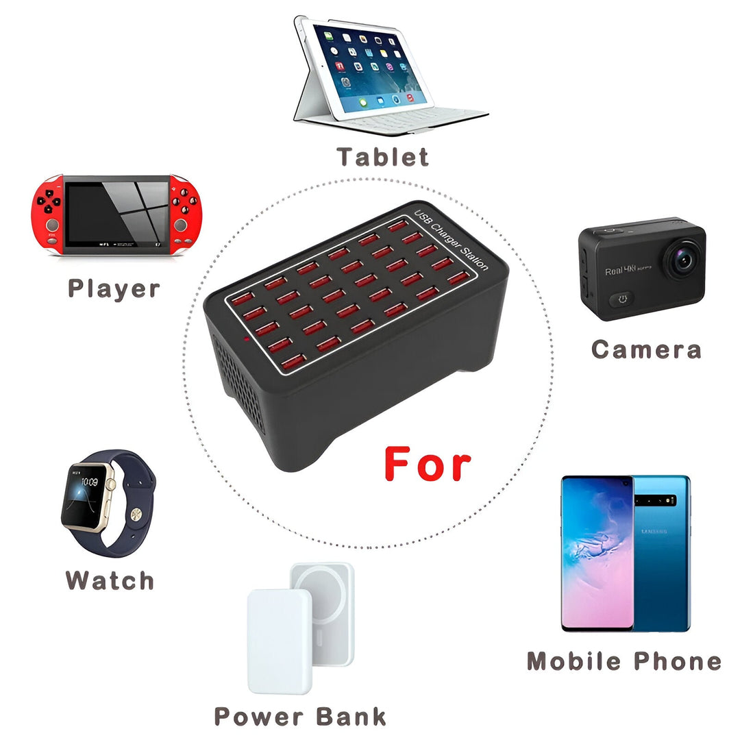 Azura | PowerPort Pro 30 - Universal Multi-USB Charging Station with 30 Ports