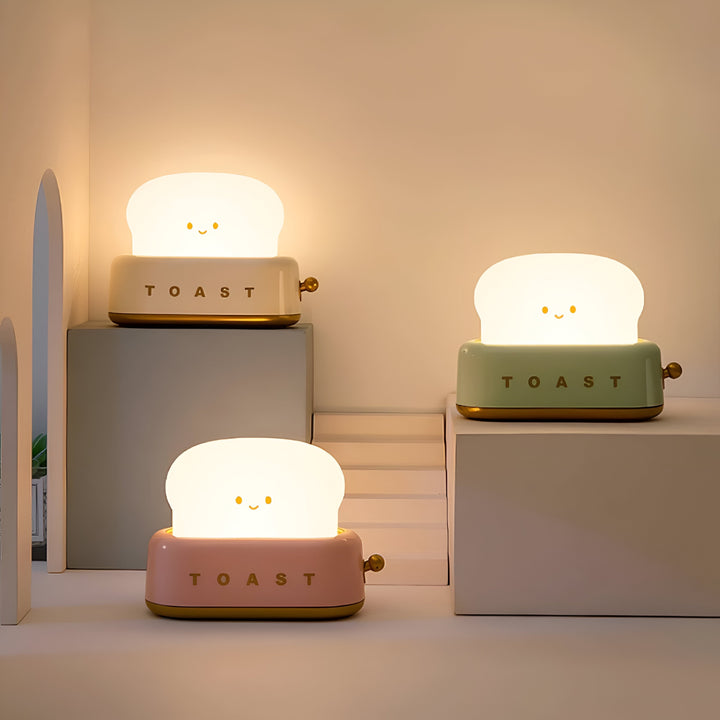 BowLift | TinyToast Table Lamp – Portable Toaster-Shaped Night Light with Dimmable LED & USB Port