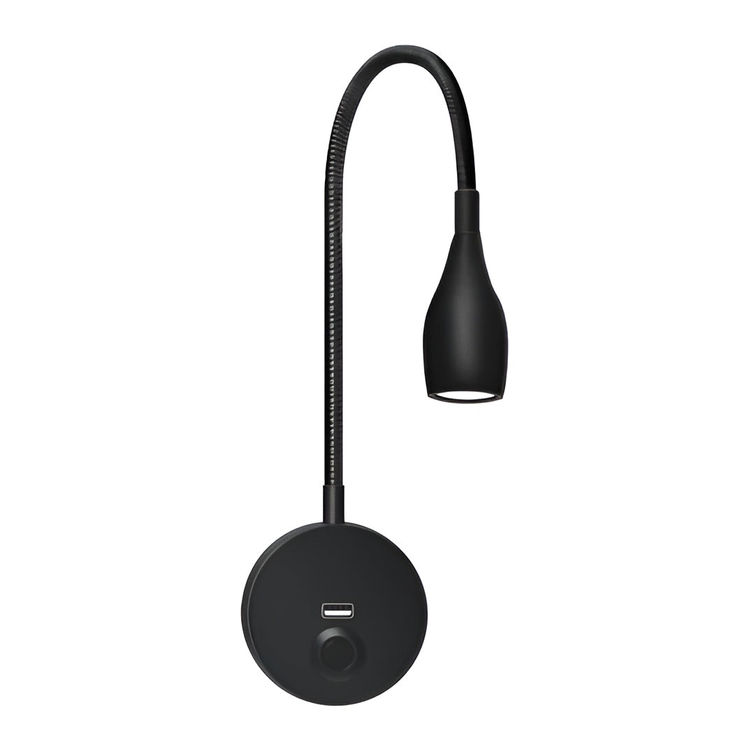 BowLift | TouchGlow - 2-in-1-Swan-neck wall lamp with USB charger for cozy reading evenings