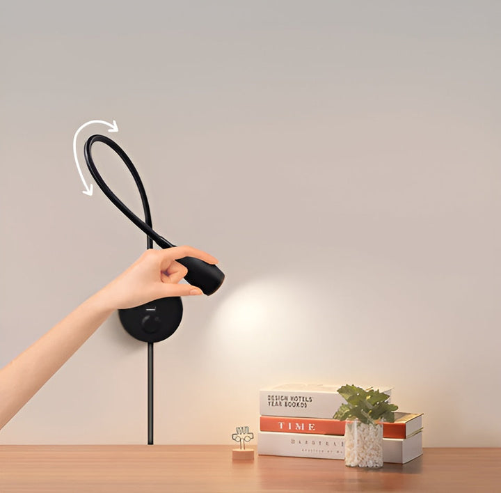 BowLift | TouchGlow - 2-in-1-Swan-neck wall lamp with USB charger for cozy reading evenings