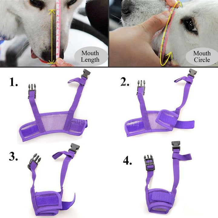 Azura | Pet Dog Adjustable Mask Bark Bite Mesh Mouth Muzzle Grooming Anti Stop Chewing