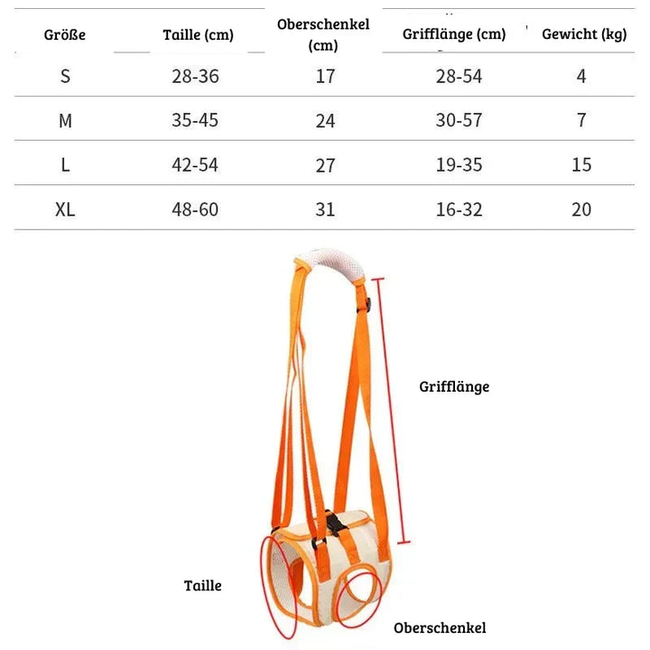 Ergonomic lifting harness for dogs hind legs Azura