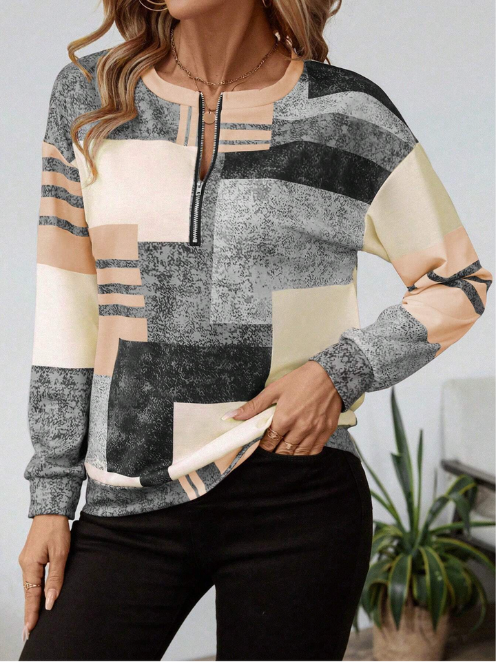 CHANDRIA – MODERN ZIP FRONT BLOUSE