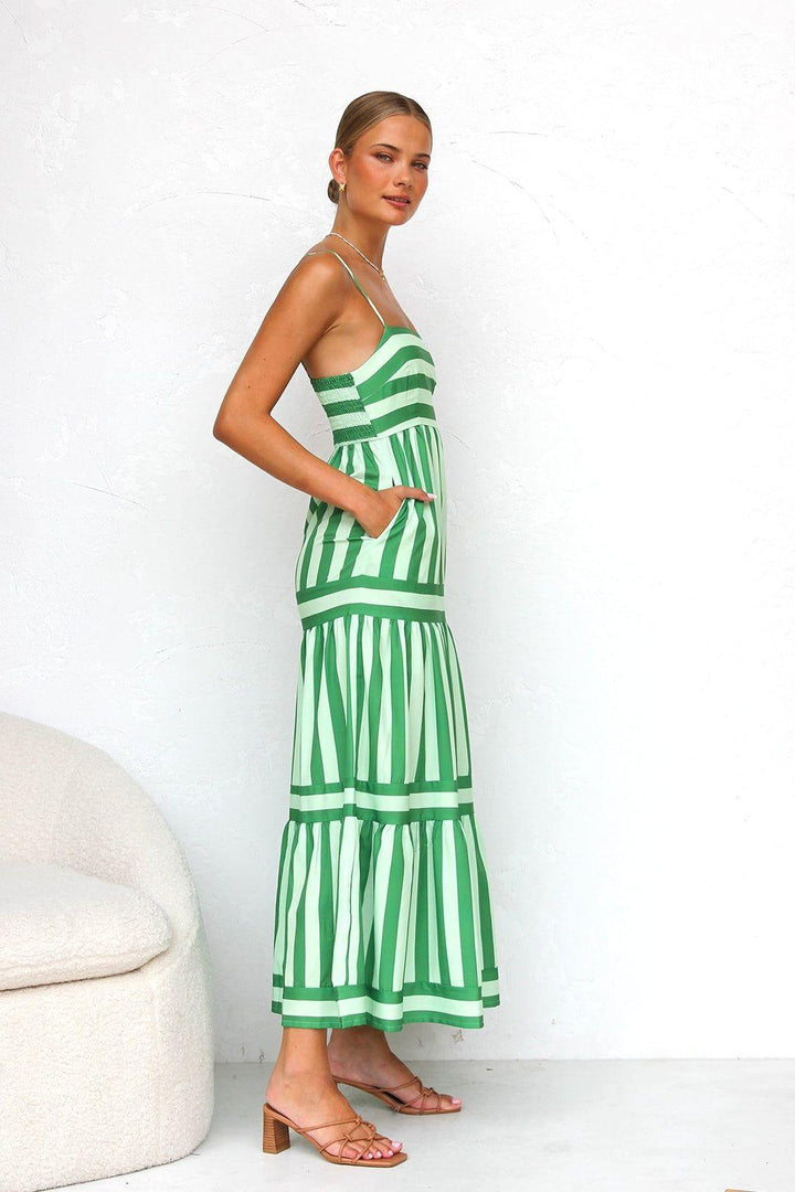 The Timeless Striped Midi Dress
