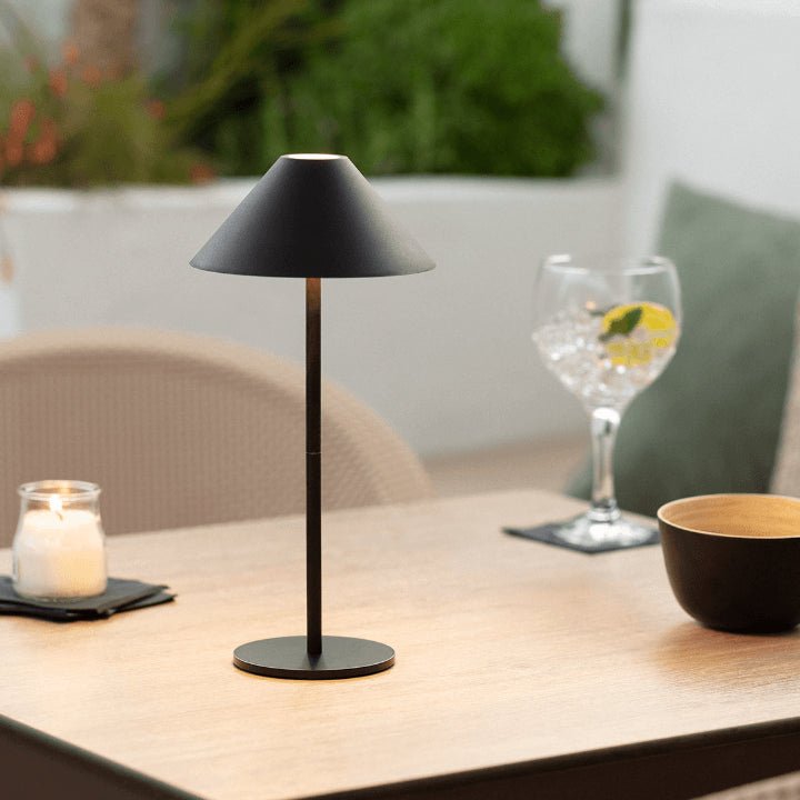 BowLift | Wireless Table Lamp Black | Touch-Dimmable LED Table Light