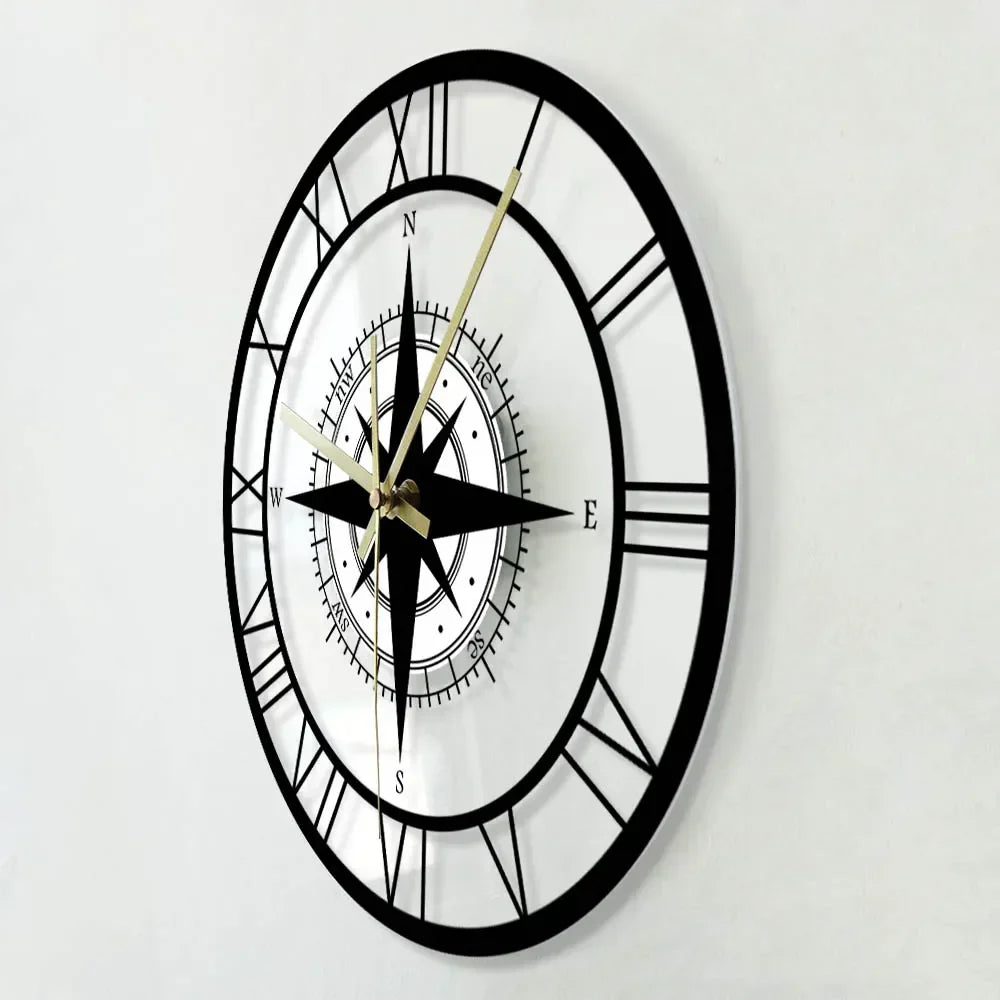 BowLift | DirectionalChart - Nautical Compass Wall Clock