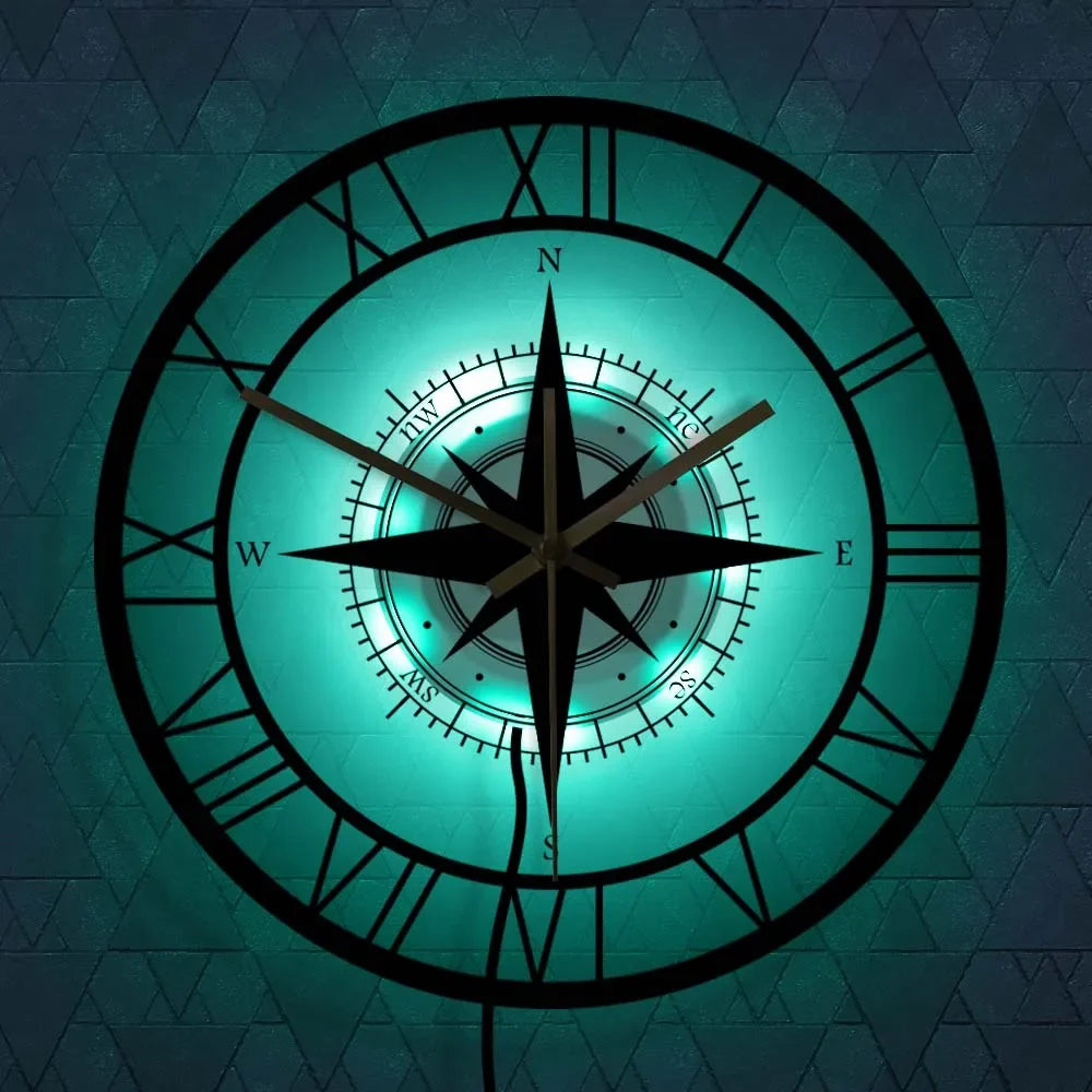 BowLift | DirectionalChart - Nautical Compass Wall Clock