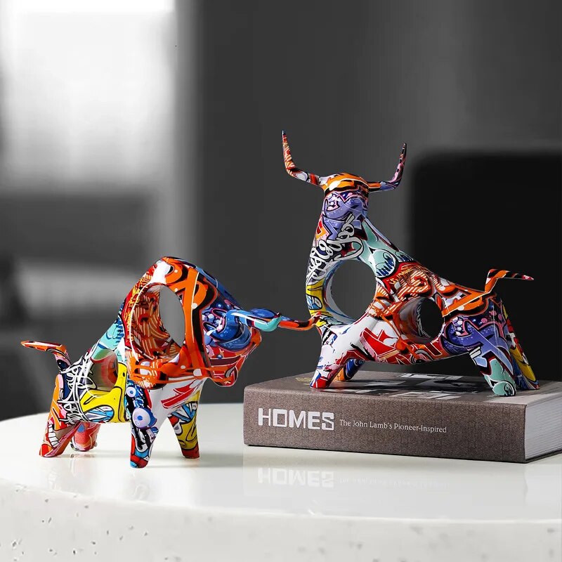 BowLift | Art Colorful Bull Sculpture