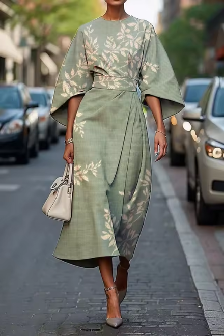 Celeste -  Elegant Floral Midi Dress