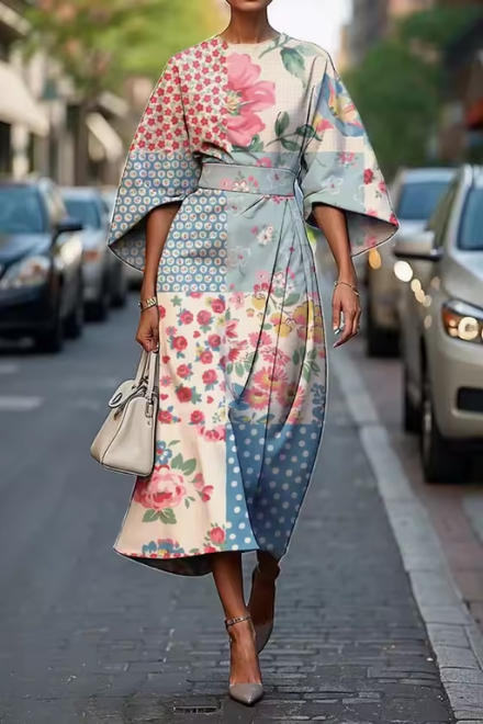 Celeste -  Elegant Floral Midi Dress