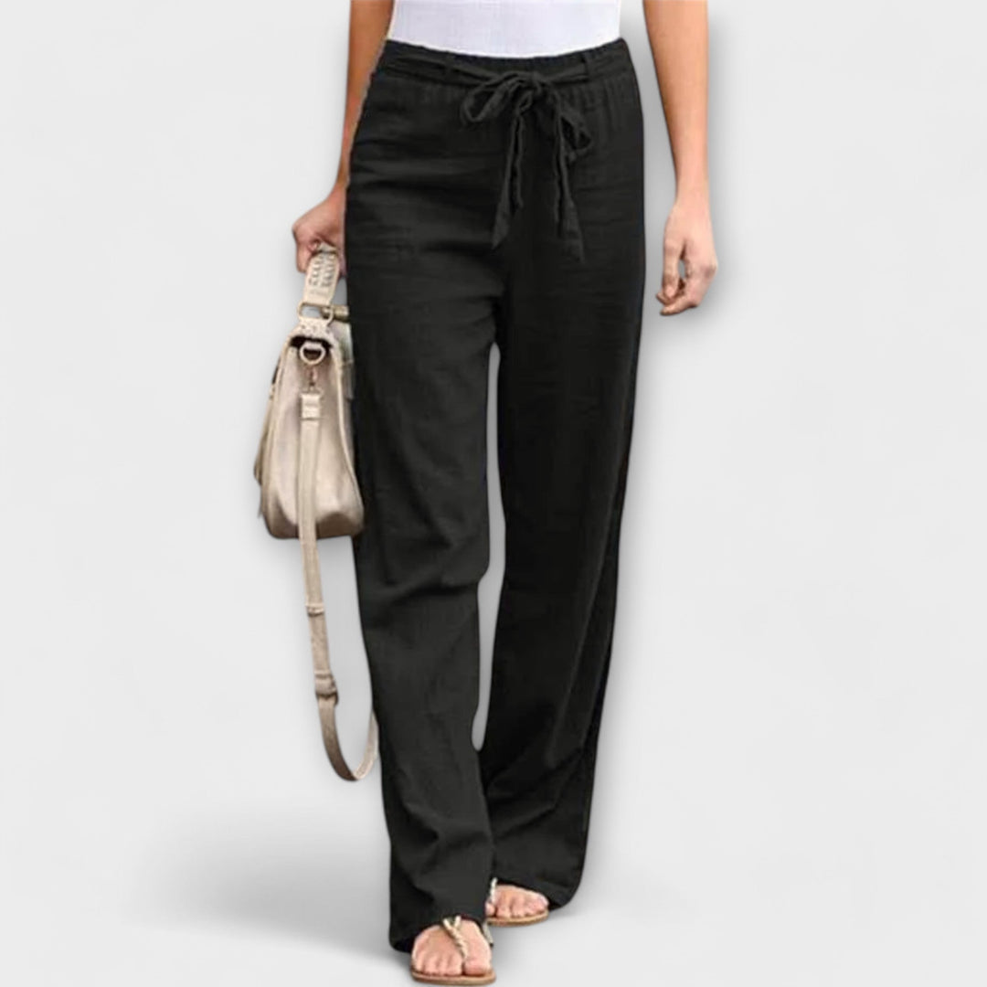 Pauline – Tie Waist Wide Leg Pants