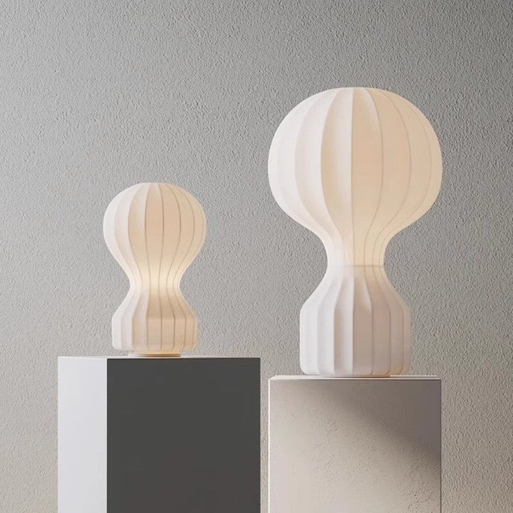 BowLift | Wabi Sabi Table Lamp with Silk Shade – Minimalist LED Lamp for Living Rooms and Dining Rooms