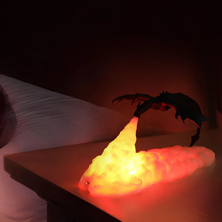 BowLift | LED Night Light with Dragon Flame – 3D Sculpture, USB Charging, Perfect for Gamers