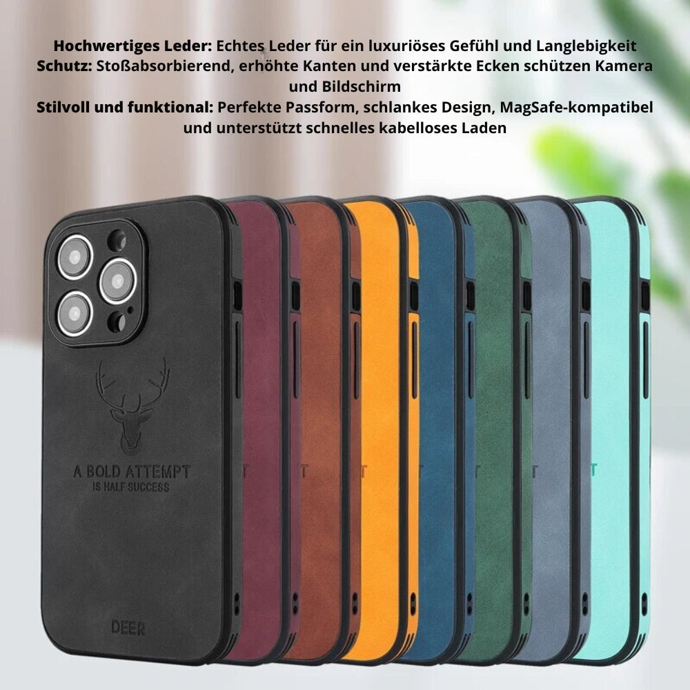 Azura | Deer - Luxury Leather iPhone Case with Stylish Design and Shockproof Protection