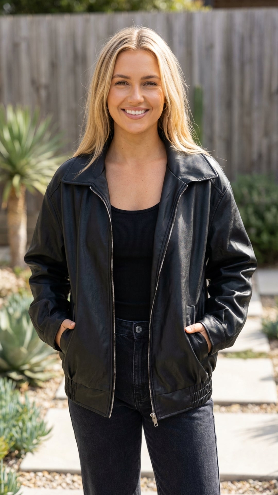 Women’s Oversized Zip Up Bomber Jacket