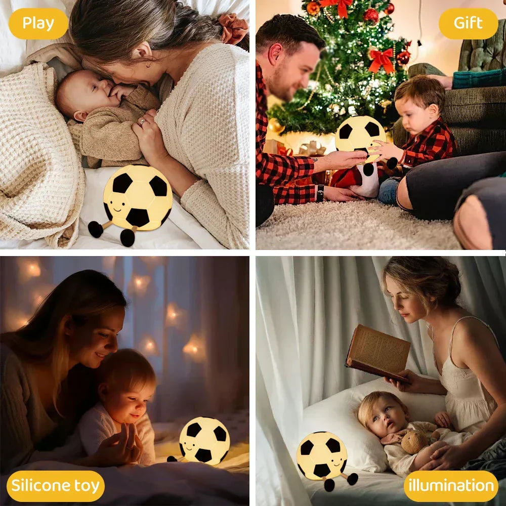 BowLift | LumoKick – Rechargeable Silicone Football Night Light with 3 Brightness Levels