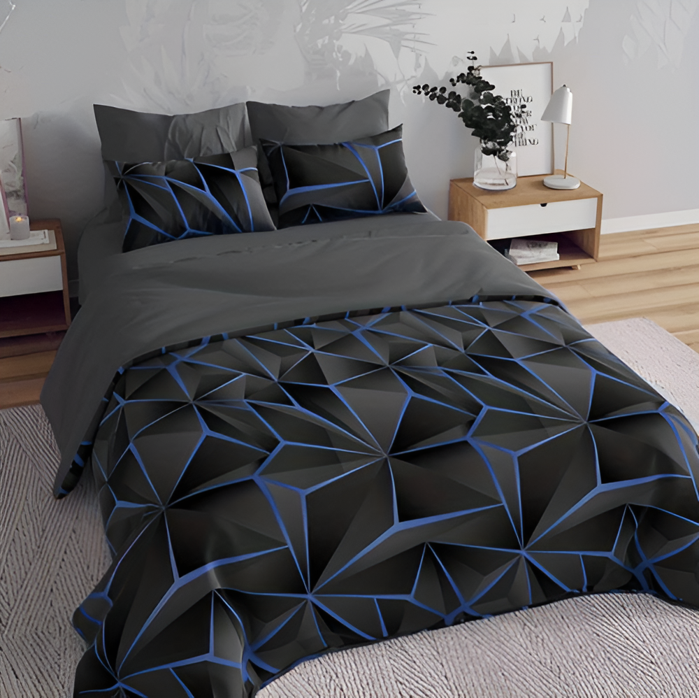BowLift | CLOUDLUX - Fluffy 3D-printed check bedding set