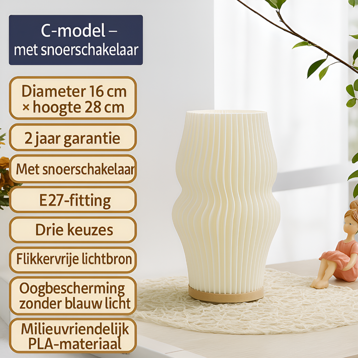BowLift | LunaSwirl | Luxury Modern Swirl LED Table Lamp – Elegant Ambient Lighting