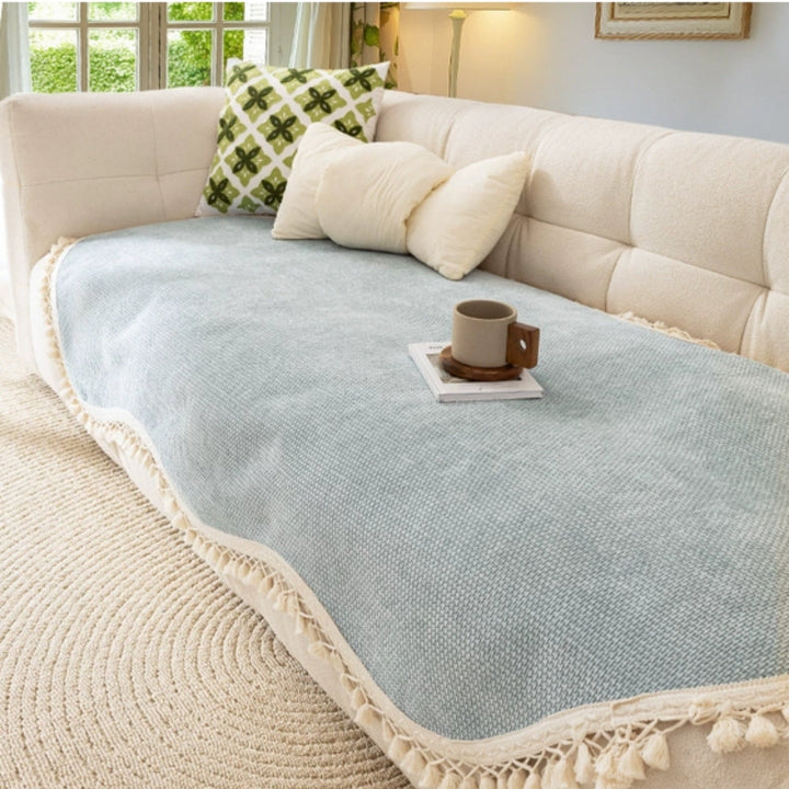 BowLift | Luxury Chenille Woven Texture Tassel Sofa Cover