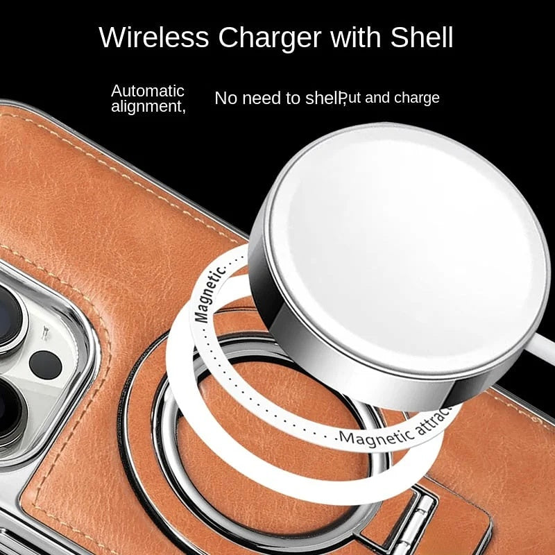 Azura | Luxury Leather Invisible Stand iPhone Case