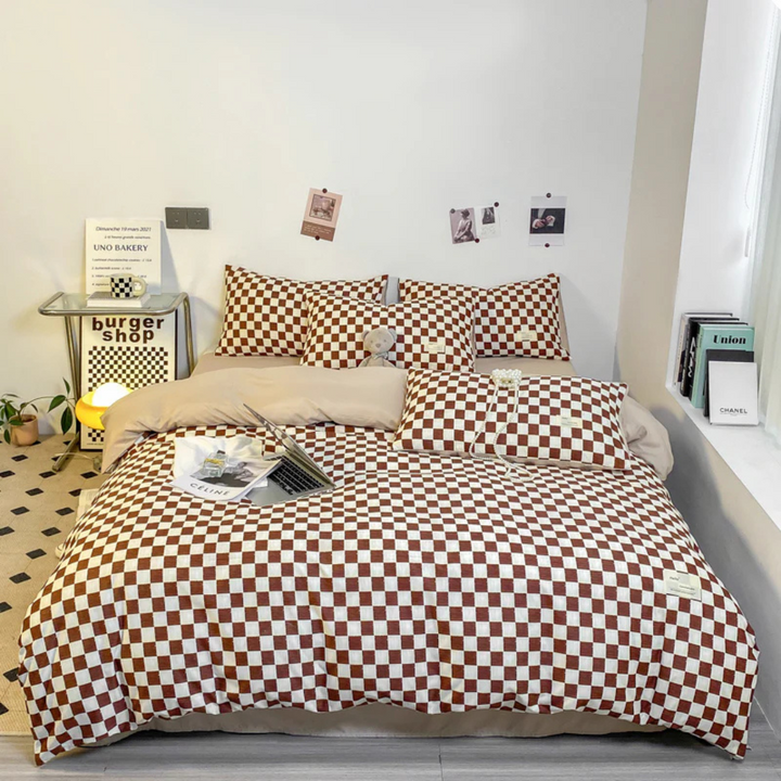BowLift | Luxury Check Pattern Duvet Cover | High-Quality Bedding 135x200