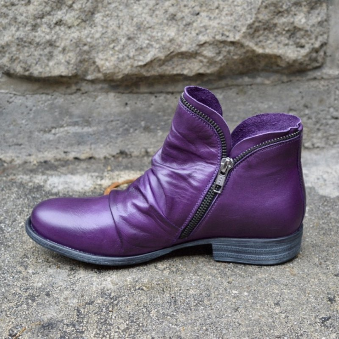 BROOKE – VINTAGE ZIP-UP ANKLE BOOTS