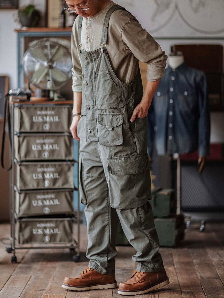 Canvas Cargo Dungarees for Men
