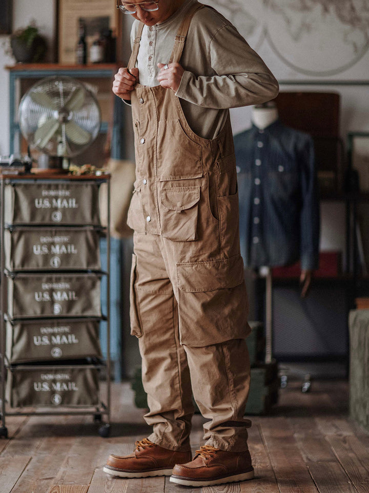 Canvas Cargo Dungarees for Men