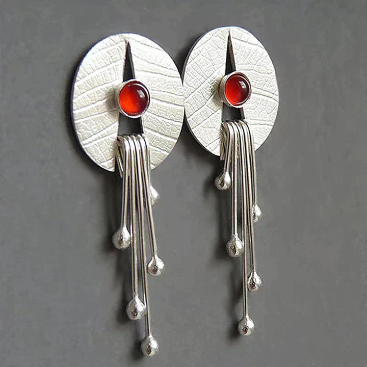Pevena – Drop Earrings with Red Accent