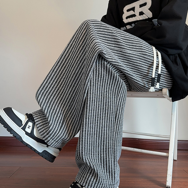XAVIERA – MODERN HERRINGBONE RELAXED SWEATPANTS