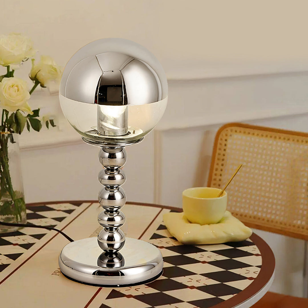 BowLift | MirrorGlow – Minimalist Chrome Table Lamp