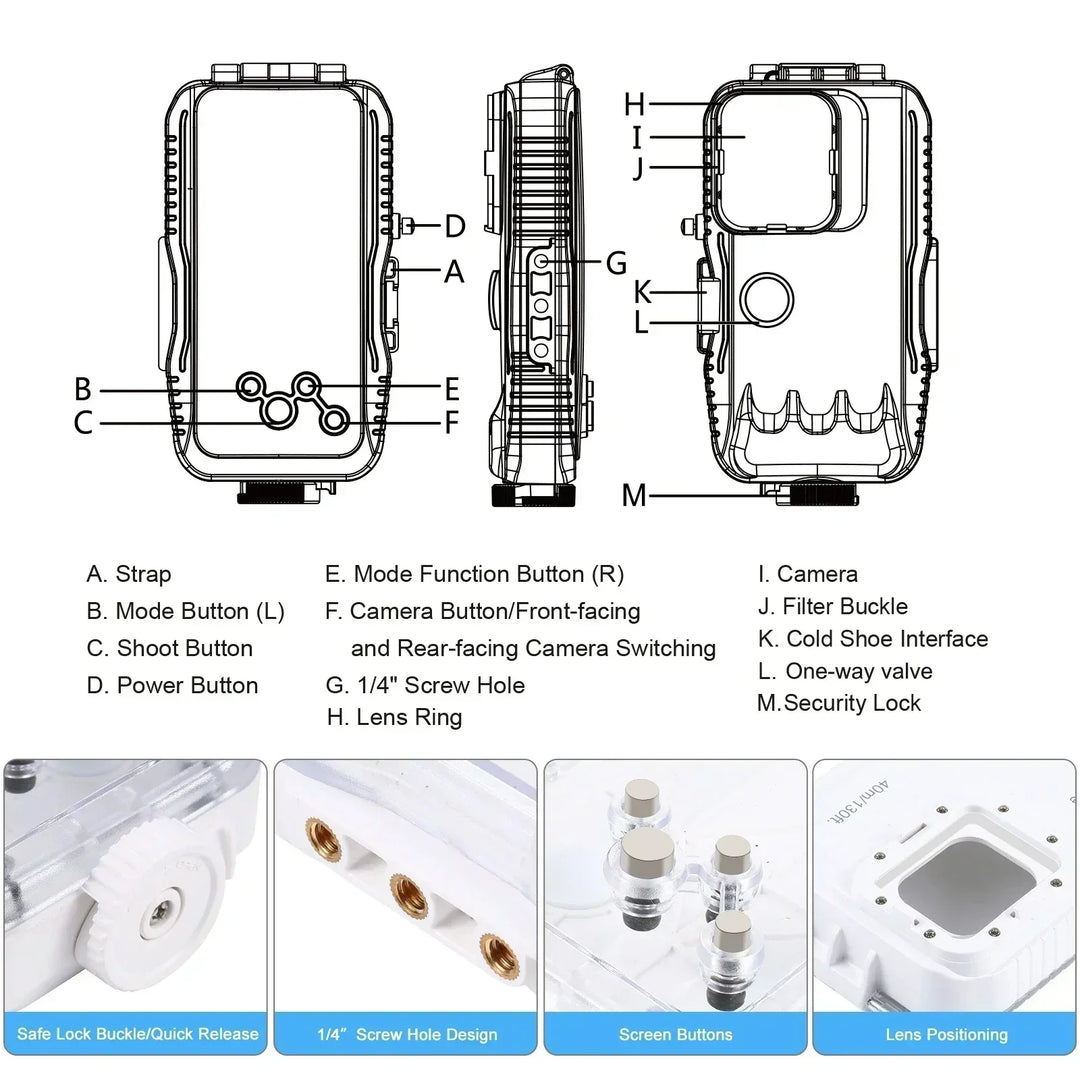 Azura | 40 Meter Sealed Waterproof iPhone Case