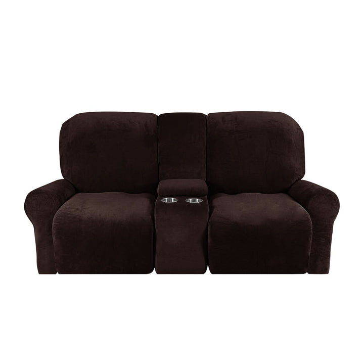 BowLift | 2-Seater Recliner Sofa Cover with Cup Holders – Velvet Plush