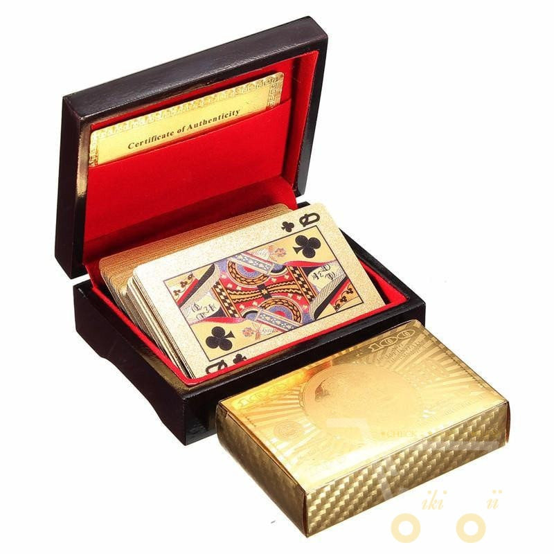 Azura | 24K Gold Plated Playing Card with Wood - Style Box