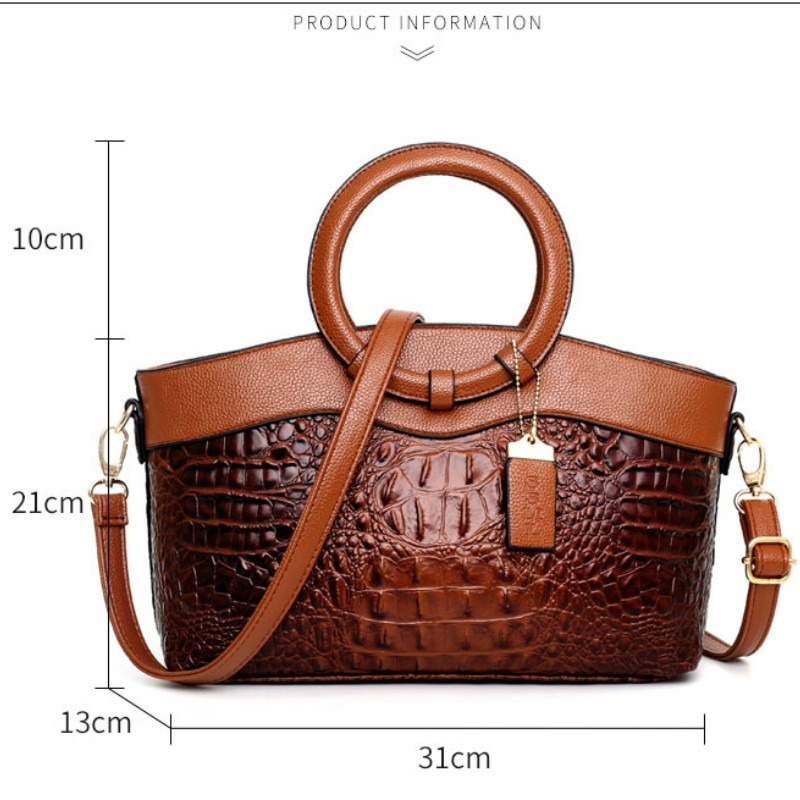 Oriana - Retro Gradient Crocodile Handbag