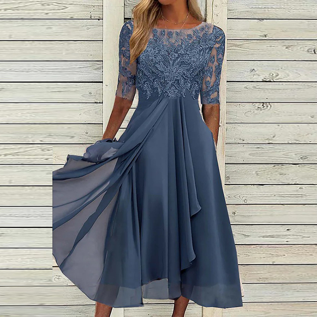 EVELYN – GRACEFUL ELEGANCE LACE EVENING DRESS