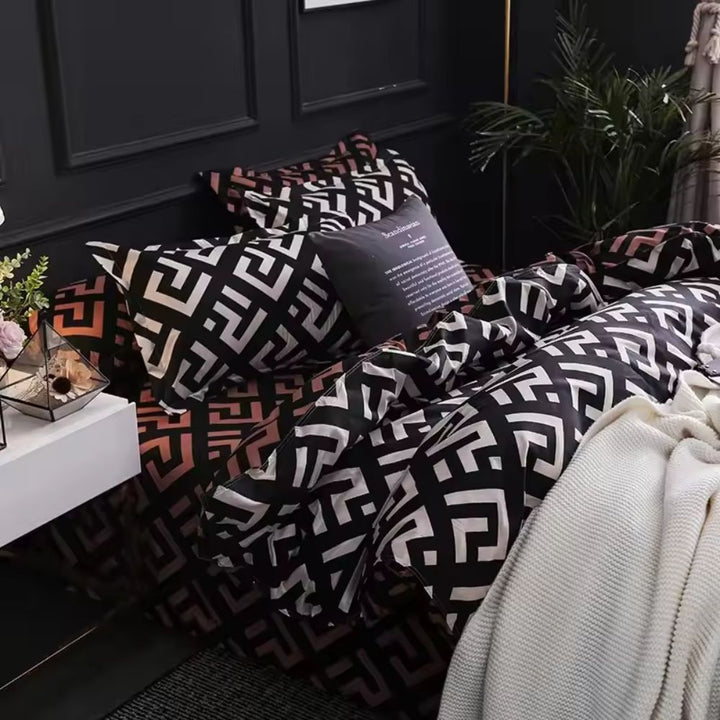 BowLift | Noir Enigma Duvet Cover Set | 3pcs Duvet Cover Set