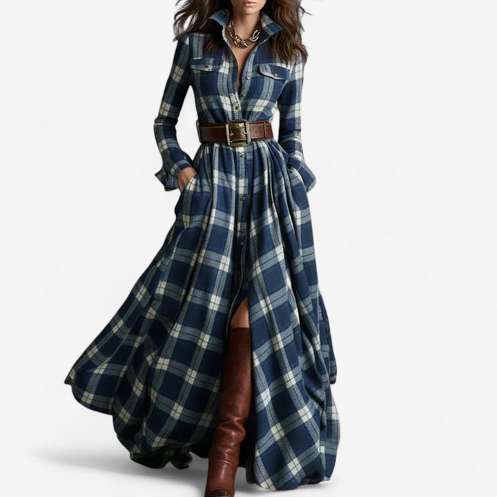 Barbara - Timeless Checkered Maxi Dress